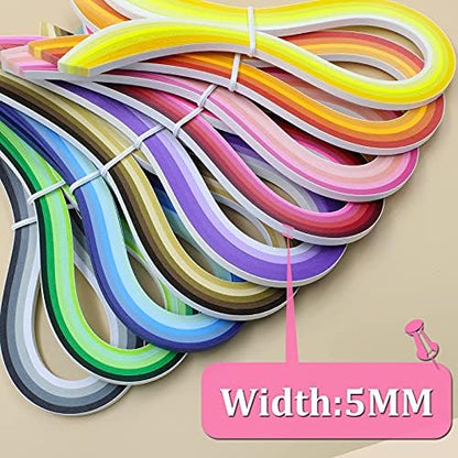 Zorfeter Multi-Color Quilling Paper Strips Kits, 5mm Width, 15" Length - Image 4