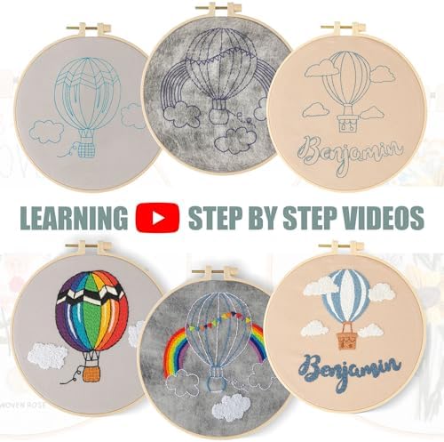 LX LERMX Embroidery Kits for Beginners, Adult Starter Cross Stitch Kit Needlepoint Complete DIY Kit with Unique Patterns, Hoop, Colorful Threads, Tools, Step by Step Instructions & Video Tutorial - Image 2