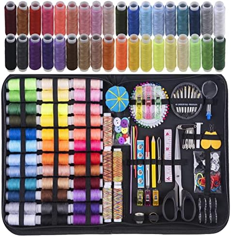 INSCRAFT Sewing Kit, 200 Premium Sewing Supplies, 41 XL Thread Spools, Suitable for Traveller, Adults, Beginner, Emergency, DIY and Home by INSCRAFT by INSCRAFT