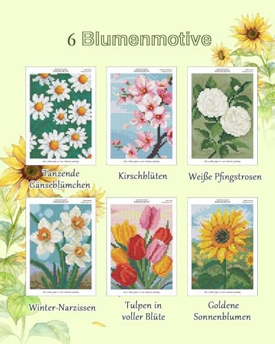 forever young Flowers Small Diamond Art Kits, 5x7 Inch Canvas - Image 3