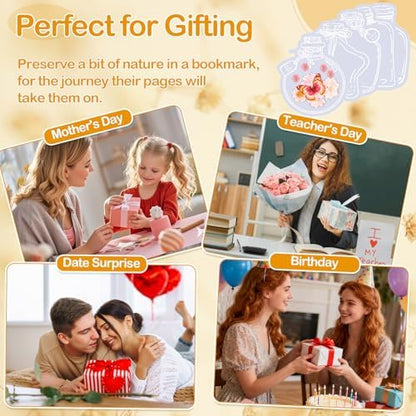 212 PCS Pressed Flower Bookmark Making Kit, DIY Clear Bottle Bookmark Kit with Dried Flower Tassel Butterflies Open Sticker Tweezer, DIY Projects Party Favor Gift for School Reading Adult Book Lovers - Image 4