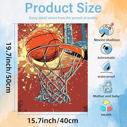 Aestalrcus Basketball Paint by Numbers Kit for Adults Beginner, 16x20inch - Image 3