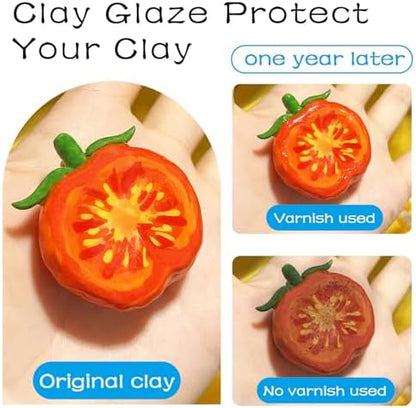 2 x 200ml Air Dry Clay Glaze, Protect Clay Surfaces, Gloss & Matte Glaze - Image 3
