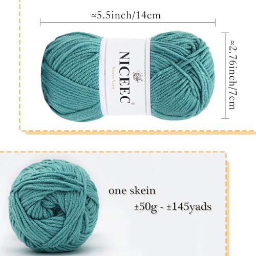 NICEEC 300g Soft Assorted Colors Yarn 100% Acrylic 870yds -Series 16 - Image 2