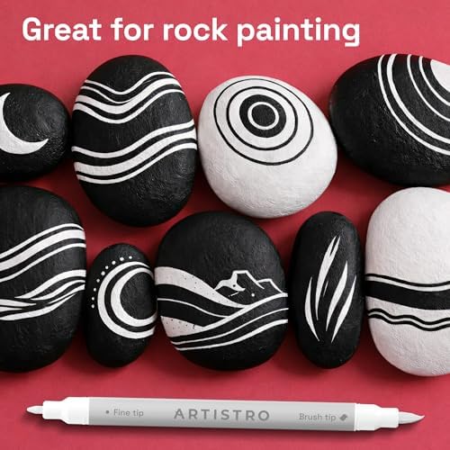 ARTISTRO 24 White Dual-Tip Acrylic Paint Marker Pens for Drawing - Image 7