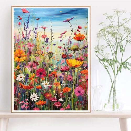 HITIRECOVI Wild Flowers Paint by Numbers Kits for Adults,Flower Paint by Numbers Kits,Adult Paint by Number Kits on Canvas Flowers,Home Wall Decor(16x20in) - Image 2