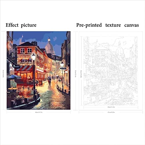 QUITEDEW Paint by Number Kits for Adults,City Paint by Number Adult,Street Scenery Painting by Numbers,Night View Oil Painting Suitable for Home Wall Decoration 16x20 Inch - Image 2