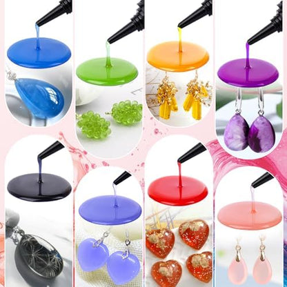 KISREL UV Resin, 20 Colors - 400g UV Resins Kit, Transparent Colored Resins, Rigid Ultraviolet Clear Resin for Crafts, Jewelry Making and Decoration - Image 3