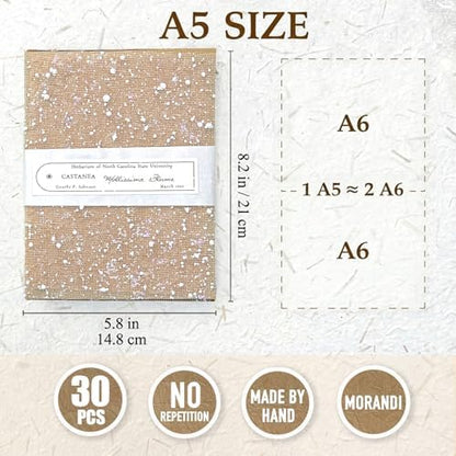 30 Pcs Handmade A5 Textured Scrapbook Paper and Mesh, Junk Journal Supplies - Image 3