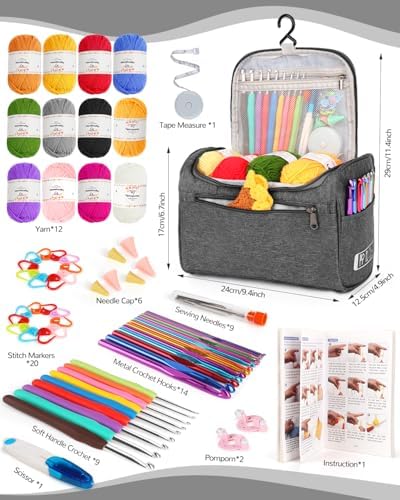 Aeelike Crochet Kit for Beginners Adults Kids, Complete Crochet Kits, Gray - Image 3