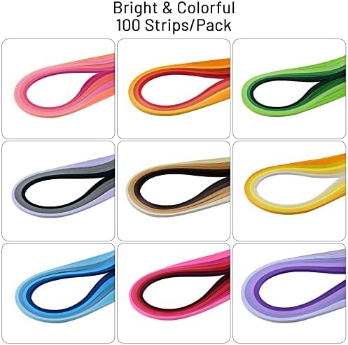 Paper Quilling Strips, 1/8 x 15.4 in (3mm x 39cm), 900 Pieces, 36 Colors - Image 2