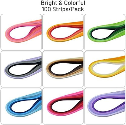 Paper Quilling Strips, 1/8 x 15.4 in (3mm x 39cm), 900 Pieces, 36 Colors - Image 2