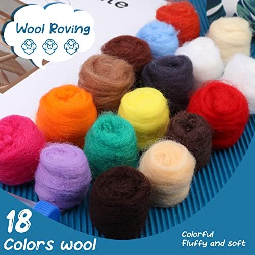 IMZAY Needle Felting Kit 18 Colors Wool Felting Kit Wool Roving Set - Image 3