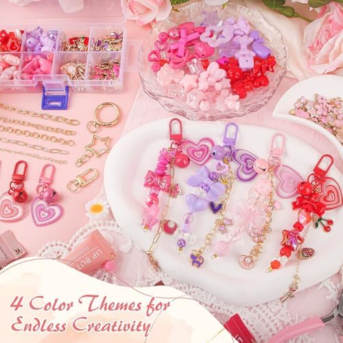 Ecoofor 458 Pcs Keychain Making Kit — Includes 19 Keychain Clips, 25 Extender Chains, 80 Charms, Beading Accessories, Jewelry Pliers — DIY Bag Charms & Jewelry Craft Kit Supplies - Image 5