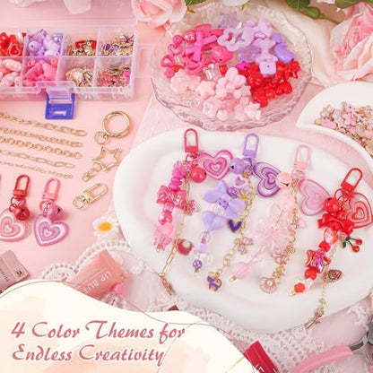 Ecoofor 458 Pcs Keychain Making Kit — Includes 19 Keychain Clips, 25 Extender Chains, 80 Charms, Beading Accessories, Jewelry Pliers — DIY Bag Charms & Jewelry Craft Kit Supplies - Image 5