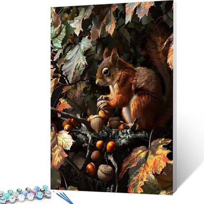 Squirrel Paint by Numbers Kit for Adults Animal Paint by Numbers on Canvas, DIY Acrylic Oil Painting Kits for Adults Beginners with Brushes, Hobbies for Women for Home Wall Decor Gifts 28x38 in D-50 - Image 4