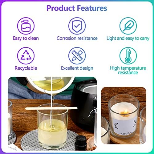 SAEUYVB Candle Making Kit with Melting Pot, 2lbs Natural Soy Wax, 20 PCS Candle Jars with Lids, Complete DIY Candle Making Supplies for Adults & Beginners - Image 7