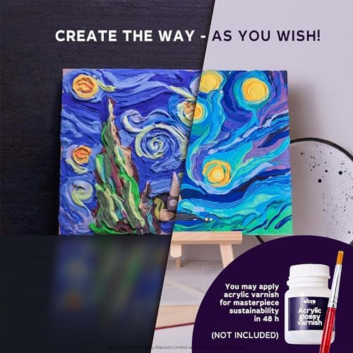 Okto Art Kit | Arts & Crafts DIY Painting with Modeling Clay Kit for Painting Painting Kits for Adults for Home Decoration | Air Dry Clay for Adults | Arts and Crafts Gifts, Blue - Image 6