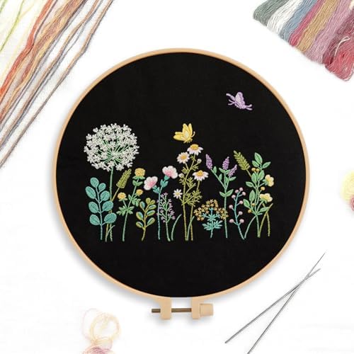CREAWONDER Canvas Tote Bag Embroidery Kit with Pattern for Beginners, Arts and DIY Embroidery Crafts Kits for Adults, Include Instructions, Embroidery Hoops, Color Threads and Tool - Image 3
