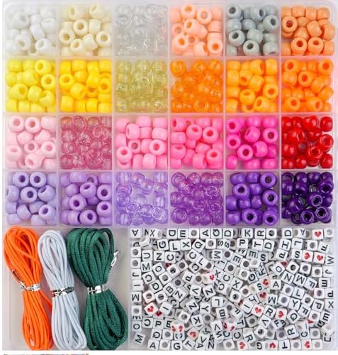 Kandi Kit 2500 Pcs Pony Beads Kit, 96 Colors UV Glow Alphabet Beads Bracelet Making Kit, Friendship Bracelet & Rave Beads for Girls, Kids, Teens & Beginners - Image 5