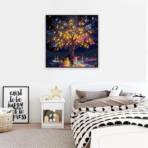 VIGEGU Tree of Life Paint by Numbers Kit for Adults Beginner,Colorful Easy Adult Paint by Number Kits on Canvas DIY Painting for Beginners Art by Numbers for Home Wall Decor 16x16 Inch - Image 3