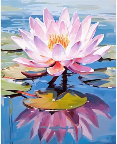 Paint by Numbers Kit for Adults, Lotus DIY Acrylic Painting Kit, 16x20 Inch by CytheronDIYKit