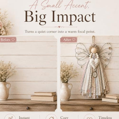 JMHKKUJ Angel Fabric Hanging DIY Kit, Macrame Wall Weaving Craft - Image 5