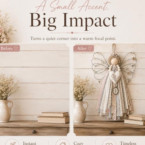 JMHKKUJ Angel Fabric Hanging DIY Kit, Macrame Wall Weaving Craft - Image 5