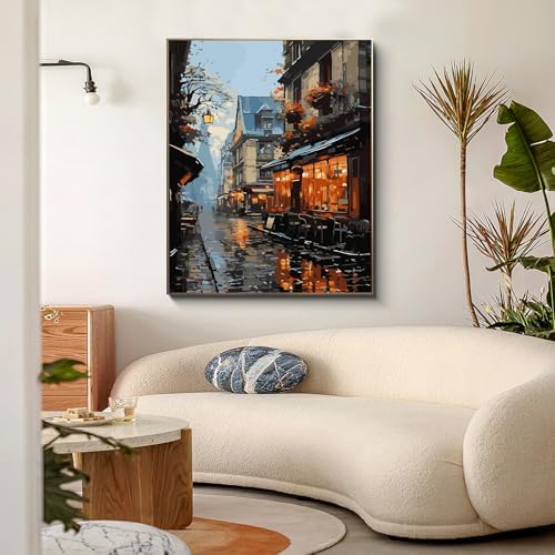 PRASIO Paint by Numbers Kit for Adults Beginner, Street View Adult Paint by Number Kits on Canvas, DIY Acrylic Watercolor Oil Paint by Number for Adults for Home Decor Gift 16x20 Inch - Image 2