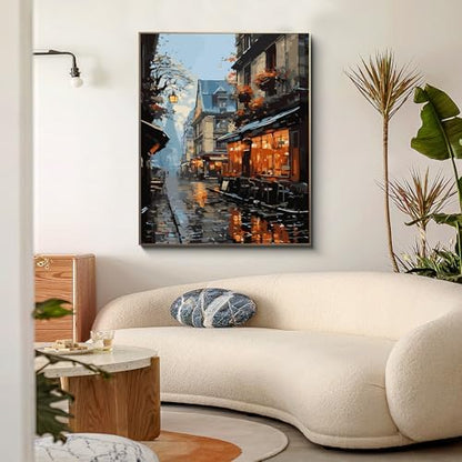 PRASIO Paint by Numbers Kit for Adults Beginner, Street View Adult Paint by Number Kits on Canvas, DIY Acrylic Watercolor Oil Paint by Number for Adults for Home Decor Gift 16x20 Inch - Image 2