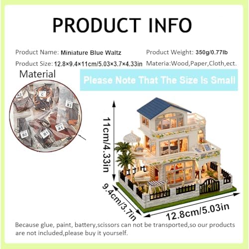 DIY Miniature Store Wooden Dollhouse Kit Cottage Villa Building 3D Model Creativity Gifts for Teens and Adults - Image 4