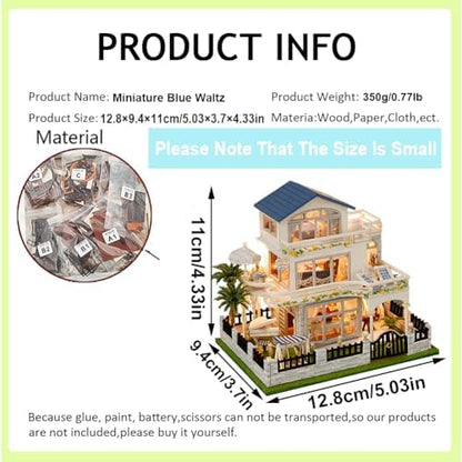 DIY Miniature Store Wooden Dollhouse Kit Cottage Villa Building 3D Model Creativity Gifts for Teens and Adults - Image 4