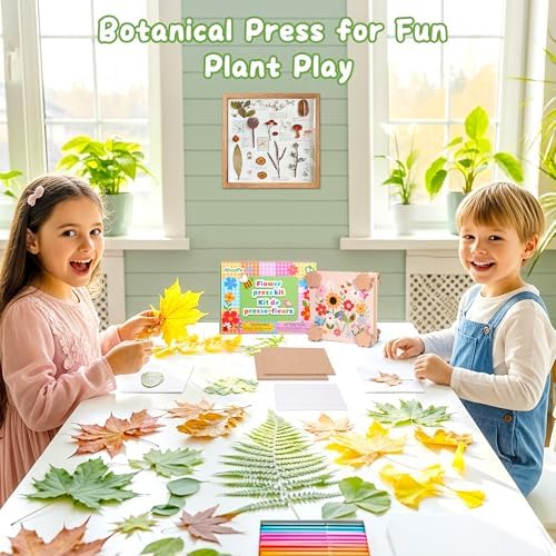 Aboofx Creativity Pressed Flower Art Kit for Kids, Small Flower Press Kit for Craft Pressed Flowers & Plant Pressing, Recycle Botanical Class Project Craft Kit, Nature Gift for Girls & Boys Ages 5+ - Image 2