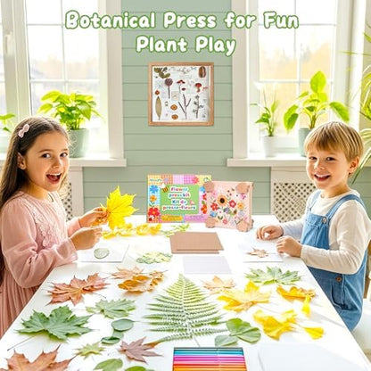 Aboofx Creativity Pressed Flower Art Kit for Kids, Small Flower Press Kit for Craft Pressed Flowers & Plant Pressing, Recycle Botanical Class Project Craft Kit, Nature Gift for Girls & Boys Ages 5+ - Image 2