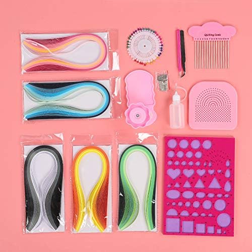 Quilling Tool Set, Paper Quilling Craft Kit, Complete 15pcs with Quilling Board, Template, Pen, Needle for DIY Art Projects. Perfect for Beginners, Artists and Adults. - Image 4