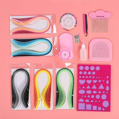 Quilling Tool Set, Paper Quilling Craft Kit, Complete 15pcs with Quilling Board, Template, Pen, Needle for DIY Art Projects. Perfect for Beginners, Artists and Adults. - Image 4
