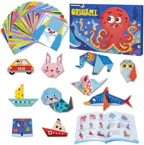Origami Kit for Kids Ages 5-16, 212 Sheets with 72 Patterns & Instruction Book | Origami Paper Kit for Beginners & Advanced | Arts & Crafts Toys for Girls & Boys Ages 8-12 | Birthday & Christmas Gifts by BESTGIFTSIDEAS