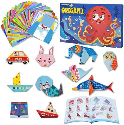 Origami Kit for Kids Ages 5-16, 212 Sheets with 72 Patterns & Instruction Book | Origami Paper Kit for Beginners & Advanced | Arts & Crafts Toys for Girls & Boys Ages 8-12 | Birthday & Christmas Gifts by BESTGIFTSIDEAS