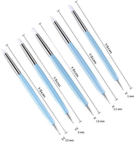 Ecjiuyi 9PCS Sculpting Tools,4PCS Double-Ended Metal Ceramic Clay Ball Stylus Dotting Tools and 5PCS 2 Way Silicone Polymer and Embossing Paper Flower Indentation Tool Set - Image 3