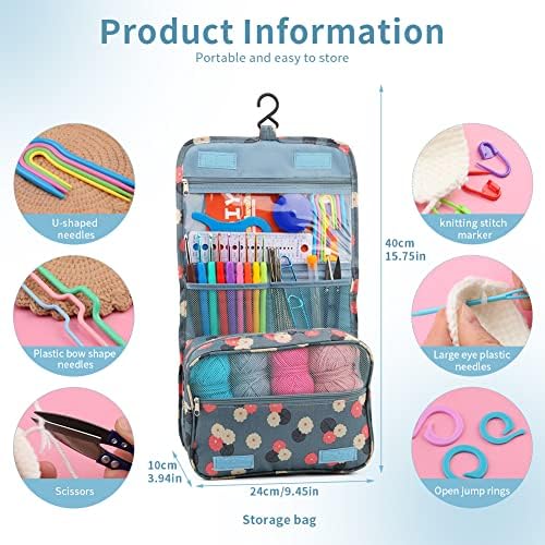 130 Pcs Crochet Starter Kit, Crochet Kit for Beginners with 12 Colors Yarn - Image 2