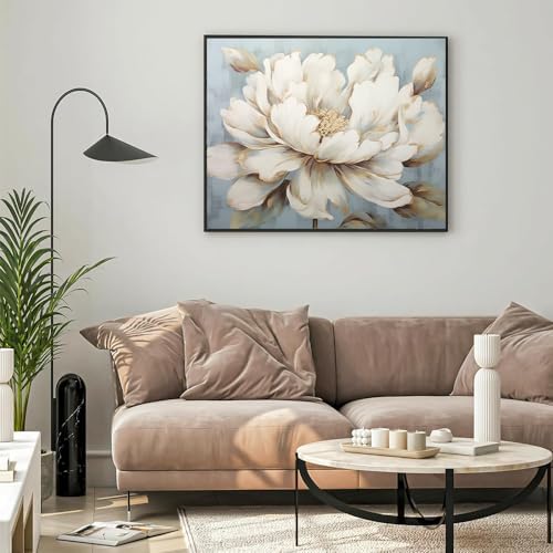 Natuyalo Paint by Numbers Kit for Adults Beginners and Kids, 16" Wx20 L Canvas Pictures Drawing Acrylic Paintwork with 3 Pcs Paintbrushes, Pale Yellow Flowers - Image 3