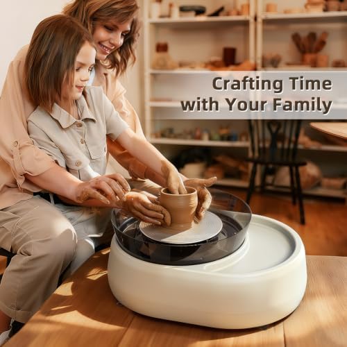 Pottery Wheel for Beginners - Upgraded Pottery Wheel with 6" Turntable with Two-Way Rotation, 2.2lb Clay, Art Supplies Sculpting Tools, Craft Gifts for Teens Kids Adults (Grey) - Image 5