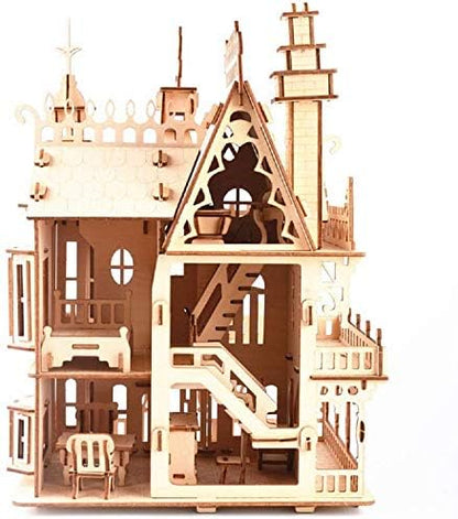 3D Puzzle House, Pre-Cut Dream Villa Model Kit DIY Miniature Dolls House - Image 3