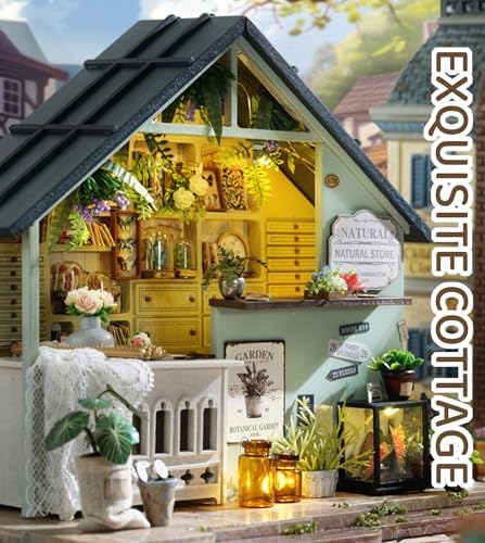 Spilay DIY Miniature Dollhouse Kit with Wooden Furniture,DIY Dollhouse Kit,1:24 Scale Creative Room for Romantic Valentine's Gift (Plants Studio) - Image 7
