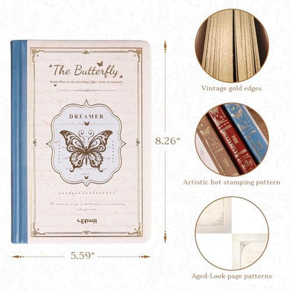 Junk Journal Vintage Leather Notebook Journal, 224 Pages Mixed Paper - Image 6