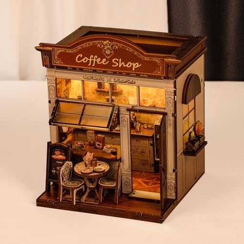 Book Nook Kit, DIY Miniature House Coffee Shop Dollhouse - Image 6