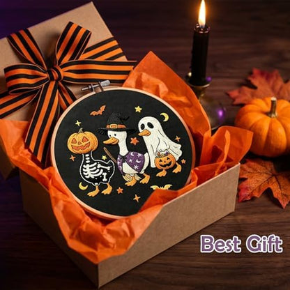 Nuberlic Halloween Embroidery Kit for Beginners Adults DIY Needlepoint - Image 5
