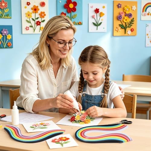 TXIN 1300 Strips 26 Colors Paper Quilling Strips, Width 3mm Length 39 cm - Image 5