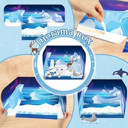 Watersay Polar Animal Diorama Craft Set Arctic Habitat Paper Project Kit - Image 4