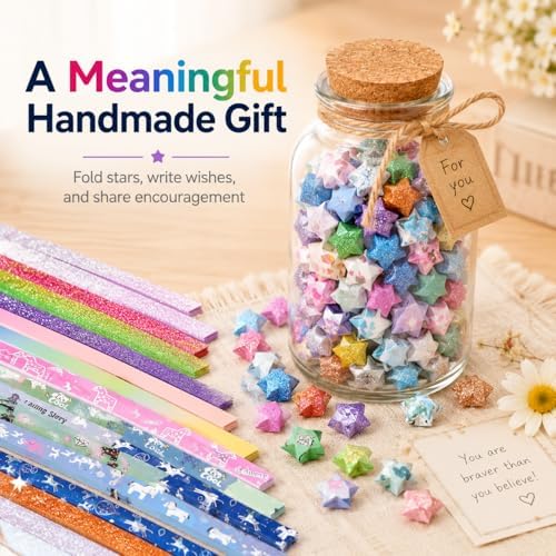 840 Sheets Luminous Origami Stars Papers with 4 Different Designs, Origami Star Paper Strips Lucky Star for DIY Arts Crafting, Handicraft (Multicolor) - Image 5